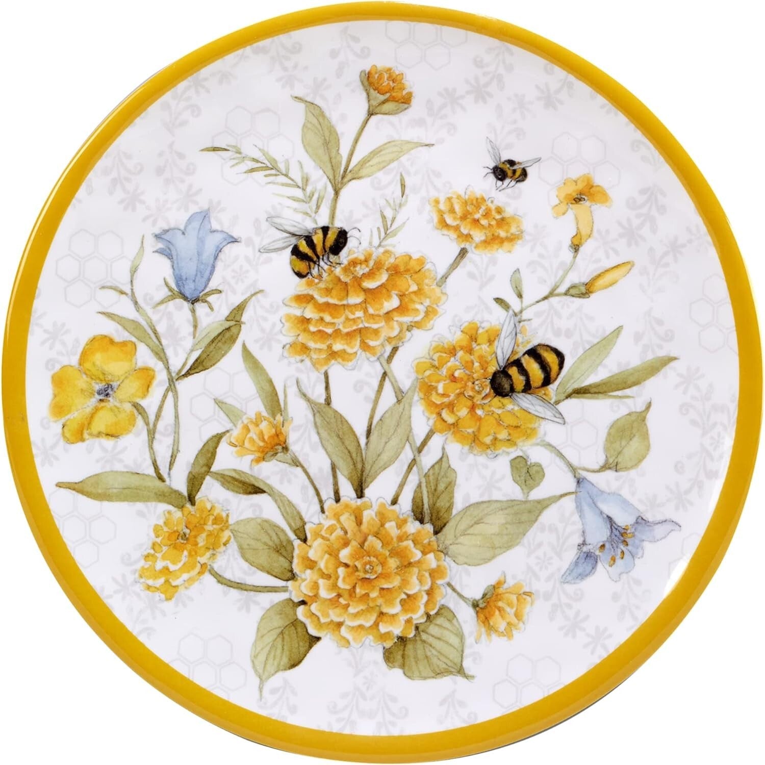 Charming Bee & Floral 12-Piece Melamine Set for Spring & Summer Entertaining