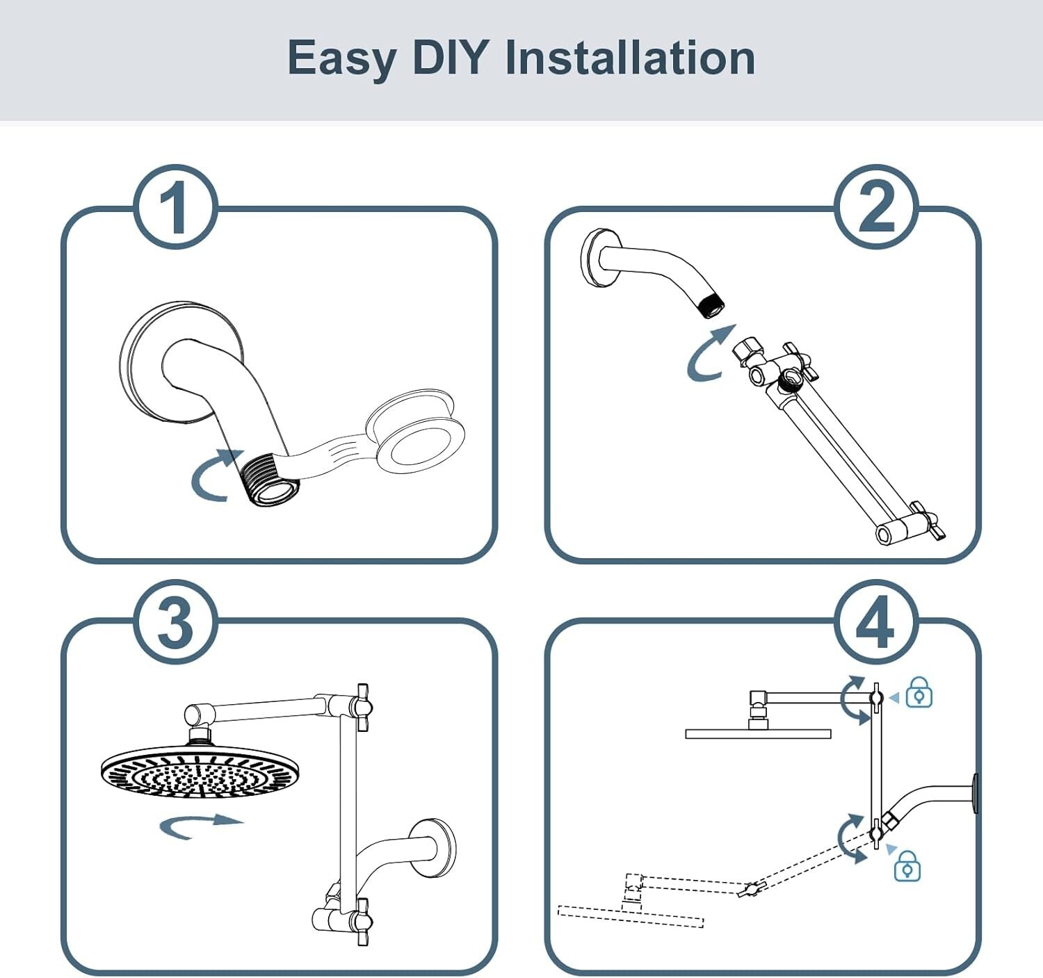 14-Inch Brass Shower Arm Extender in Oil-Rubbed Bronze - Adjustable Height