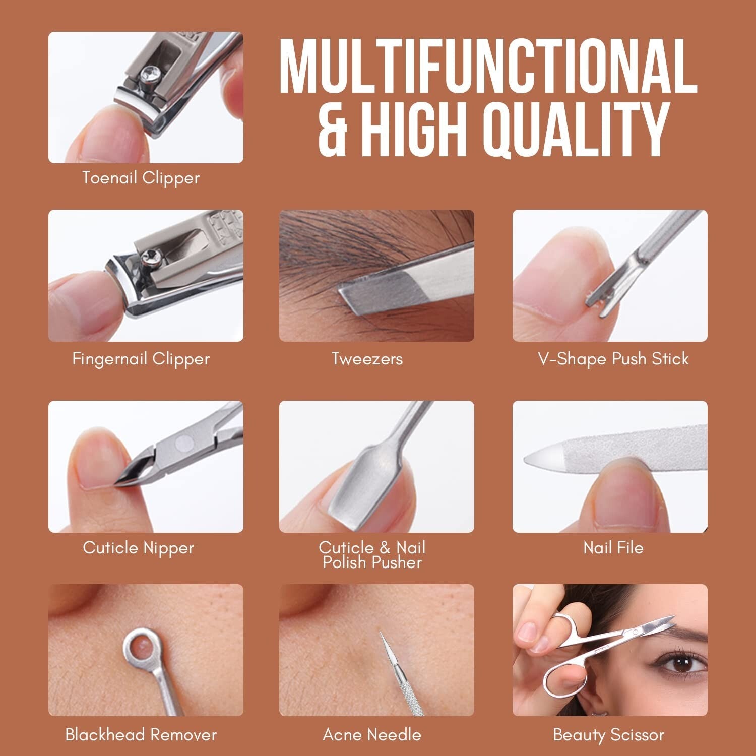 Ergonomic 8-Piece Manicure Kit for Men with Travel Case - Ultimate Grooming Gift