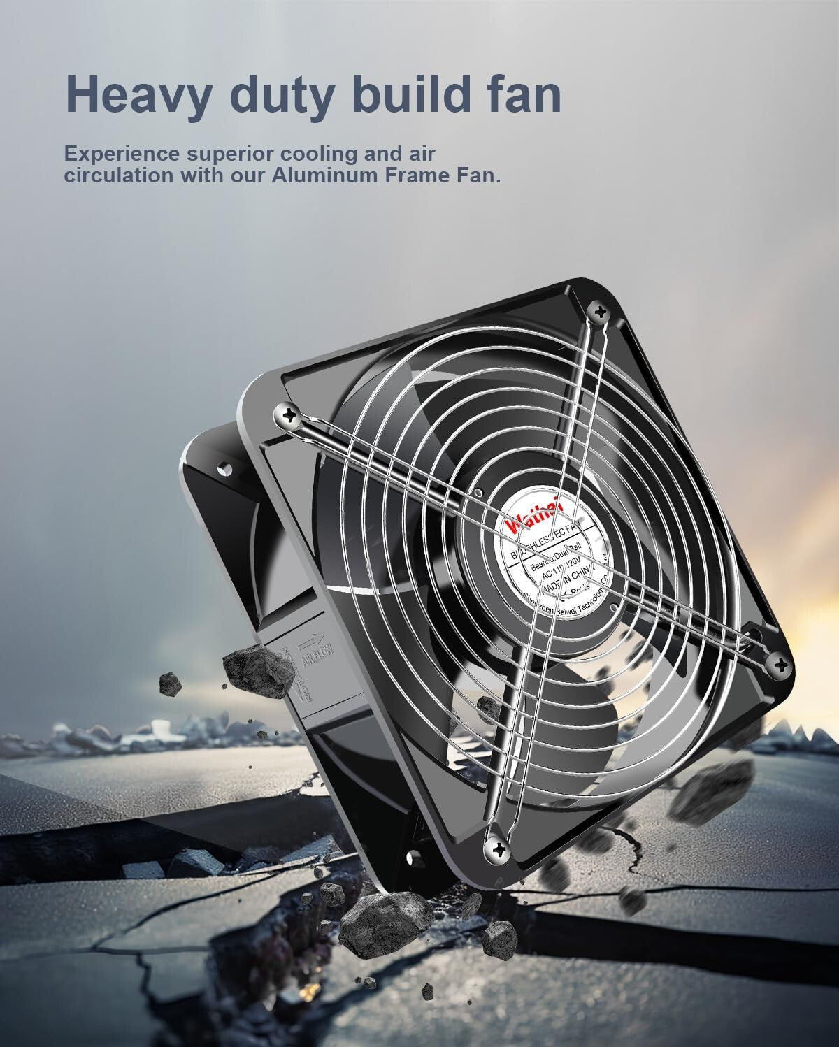 200mm Muffin Fan - High Airflow, Quiet Operation for Indoor Cooling