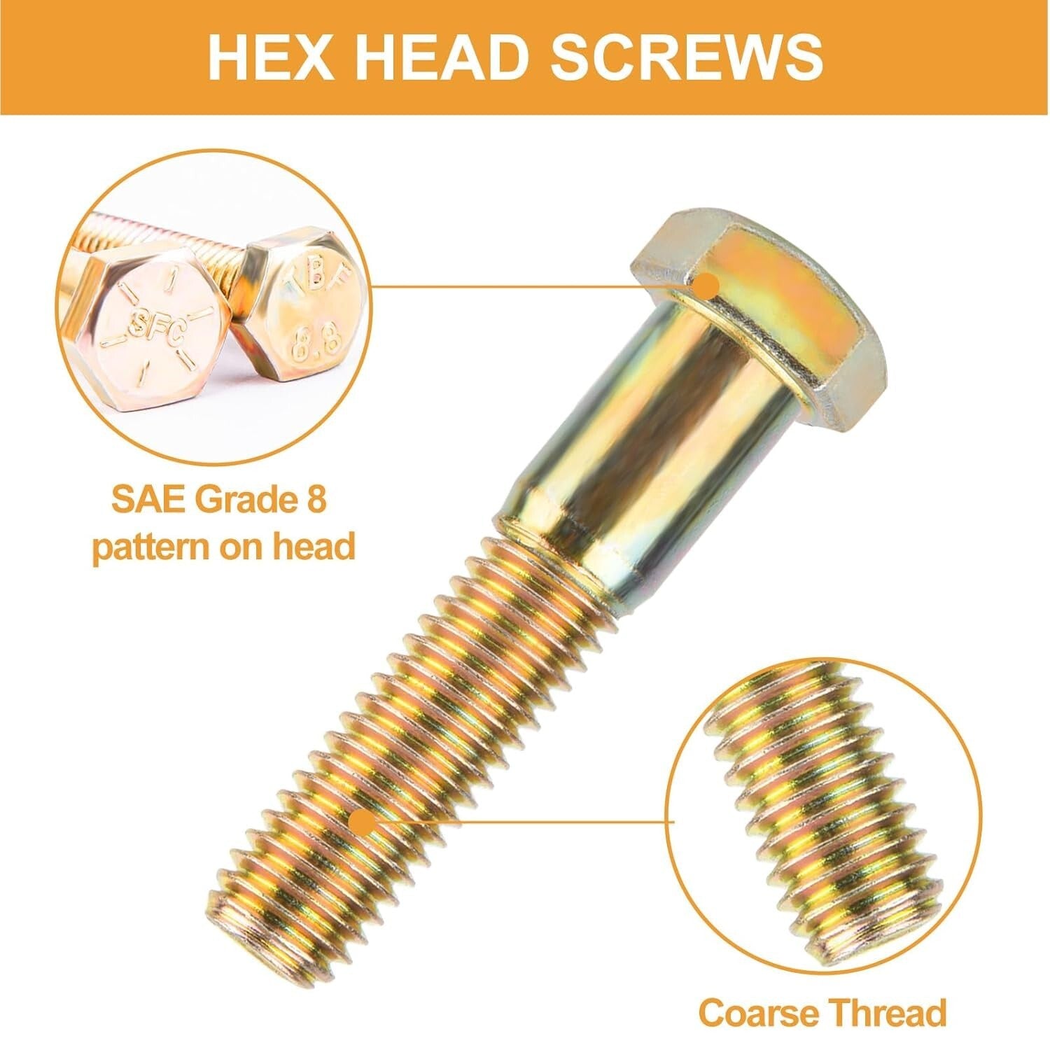 25 Size Hex Bolts Nuts Assortment Kit - 1060PCS Alloy Steel Fasteners Set