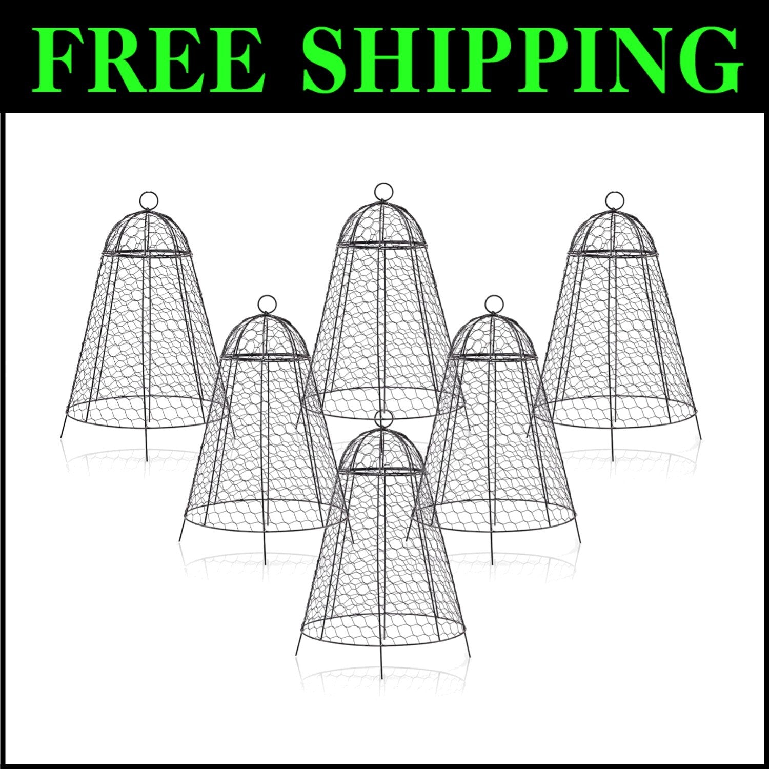 12x20 Inch Rustproof Garden Cloches - Pack of 6 for Ultimate Plant Protection