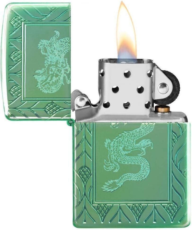 Refillable High Polish Green Brass Pocket Lighter - Perfect Gift Collection