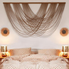 Load image into Gallery viewer, Boho Macrame Wall Hanging 59'' W - Large Cotton Tapestry for Stylish Interiors