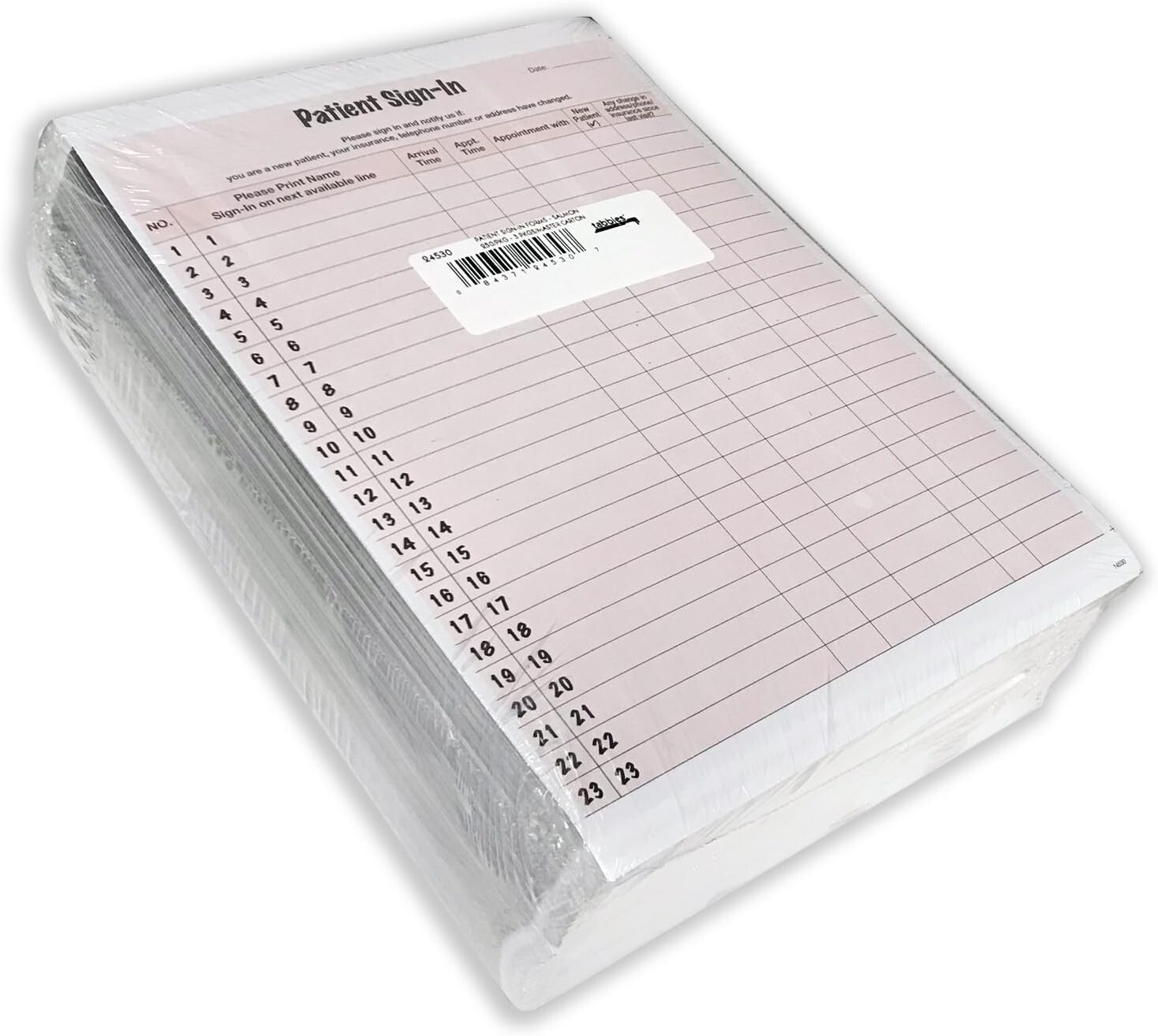 Removable Patient Label Forms - 250 Salmon Sheets, 8-1/2" x 11" for Easy Sign-In