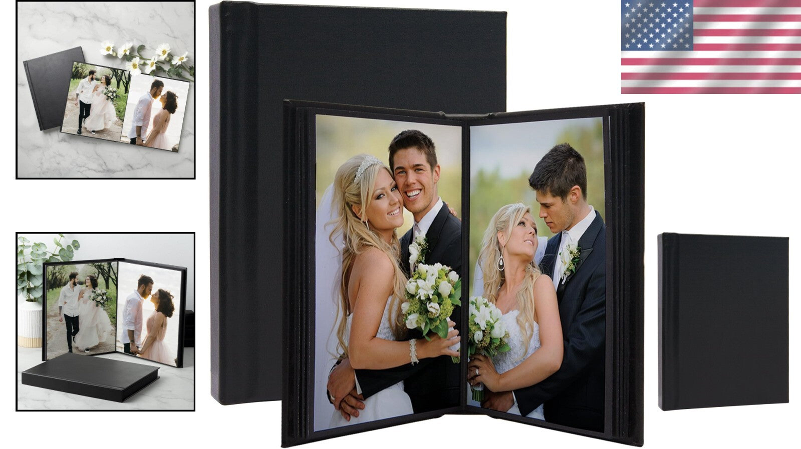 Luxury 10" x 12" Faux Leather Photo Album with Peel-and-Stick Pages for Weddings