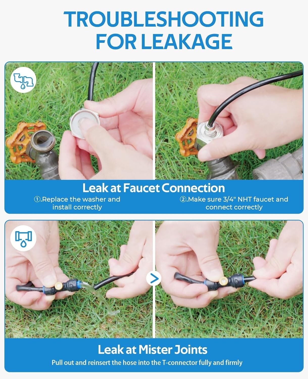 Easy-Install Misting Cooling System with 28 Brass Nozzles and 75FT Line