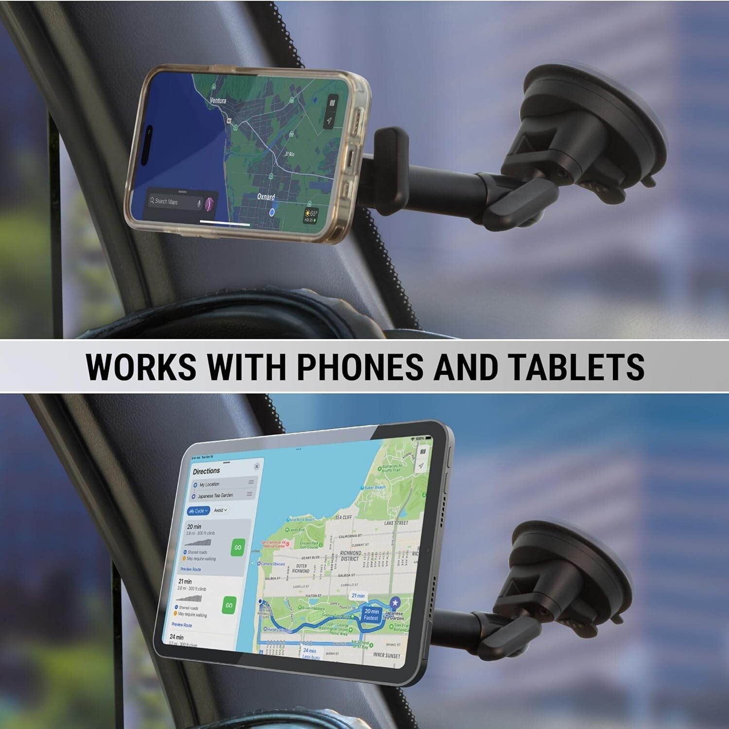 Durable MagicMount Pro2 XL - Strong Suction Cup Phone/Tablet Holder for Trucks