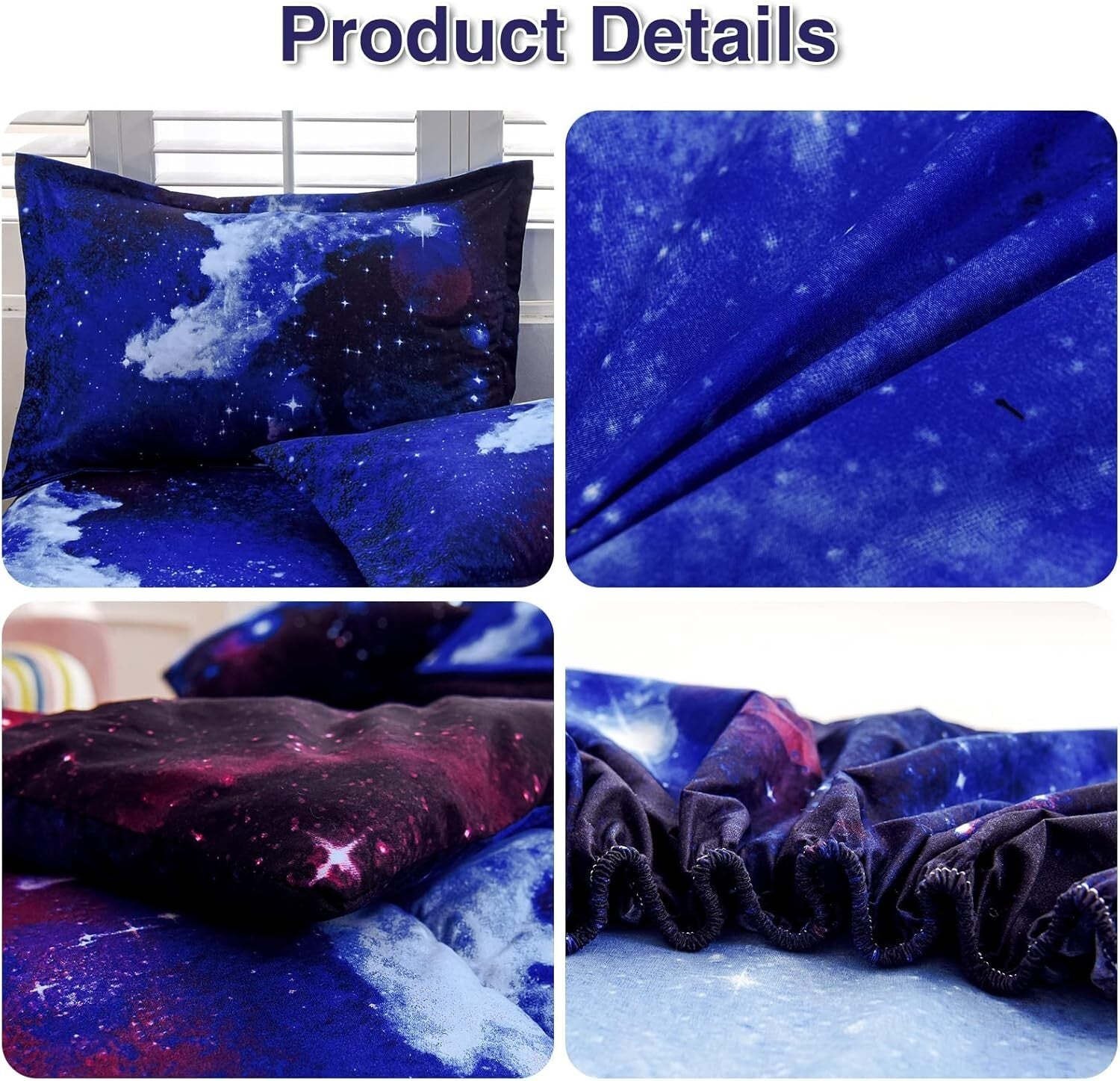 3D Galaxy Print Bedding Set: 6-Piece Comforter & Sheet Set for Boys and Girls