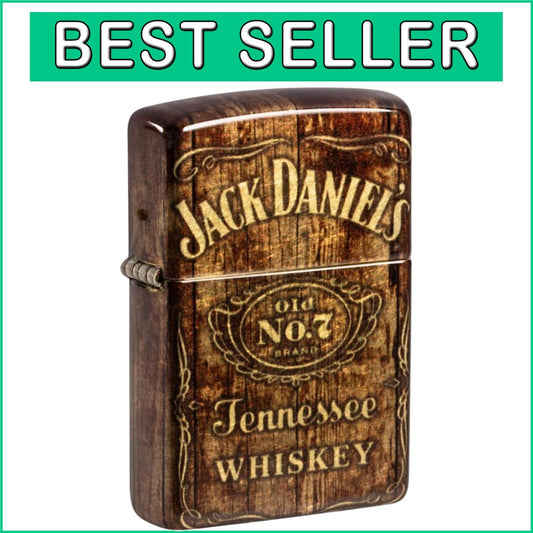 Stylish Jack Daniel's Brass Lighter - Unique Windproof Design, Lifetime Warranty