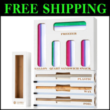 Load image into Gallery viewer, Space-Saving Bamboo Baggie &amp; Wrap Organizer with Slide Cutter for Neat Drawers