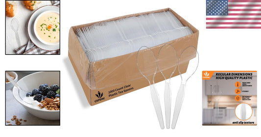 1000 Count Disposable Heavyweight Plastic Tea Spoons - Perfect for Gatherings