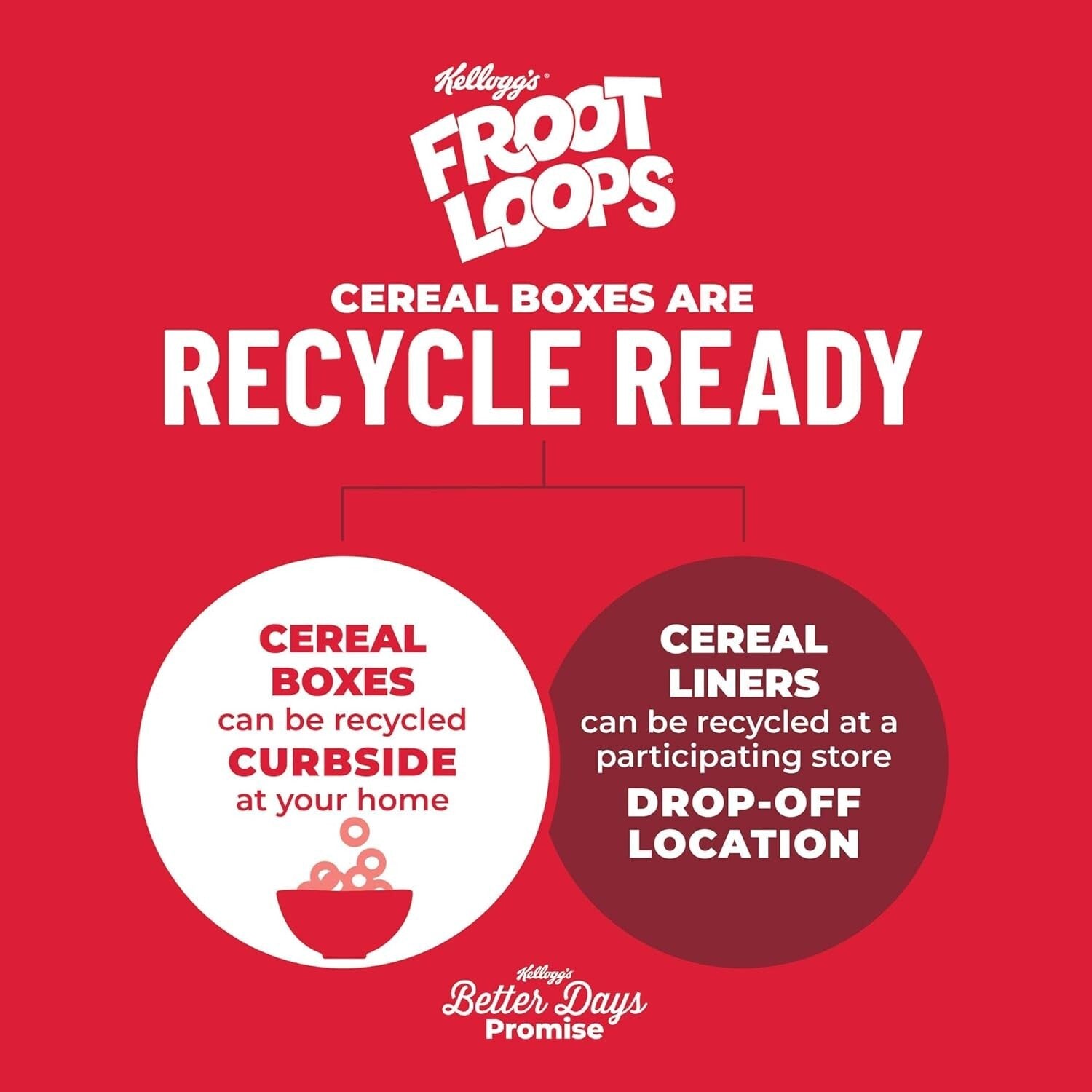 Kellogg's Original Breakfast Cereal - Healthy Fruity Rings, 70 Boxes of 0.95oz