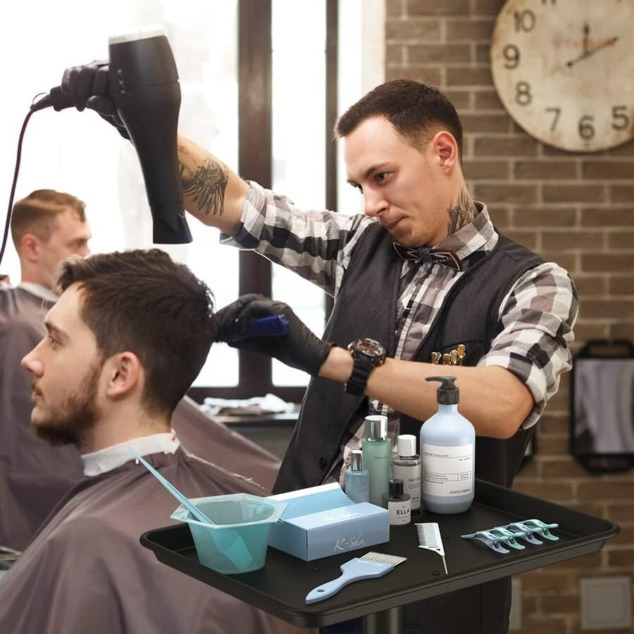 Durable Aluminum Salon Tray with 360° Swivel Wheels - Ideal for Professionals