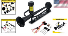 Load image into Gallery viewer, Universal 12V Super Loud 150DB Chrome Air Horn with Compressor - Easy Install