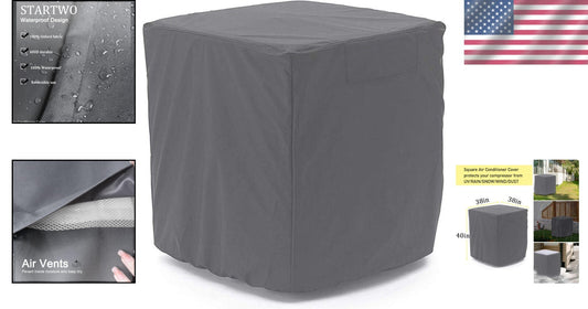 Lightweight Gray AC Cover with Easy Clean Design - Perfect for Outdoor Units