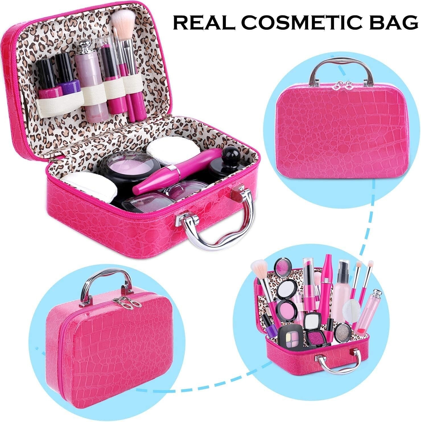 Deluxe Makeup Toy Set for Kids - 2 Pack with Compact Cosmetic Bag for Easy Play