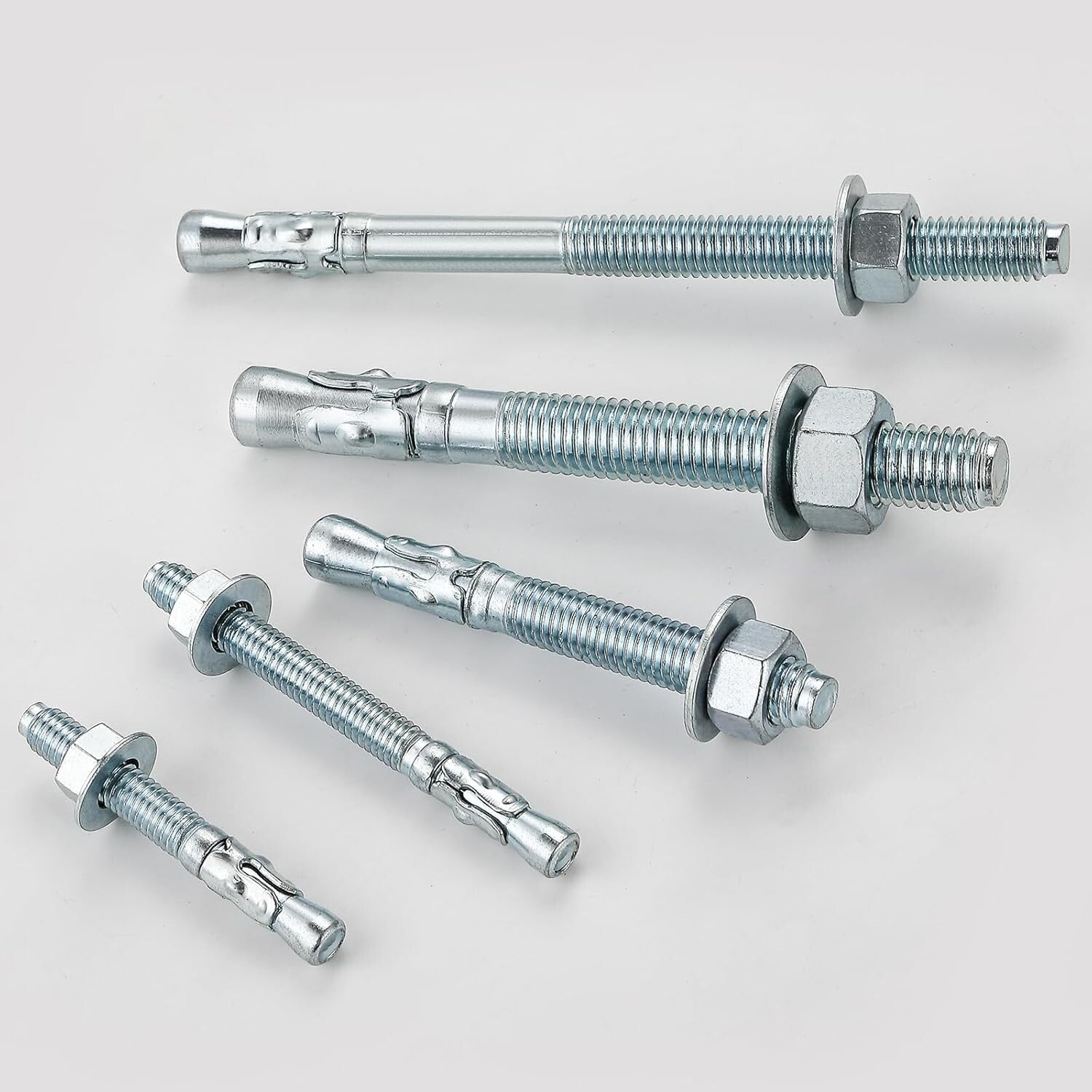 Durable 1/2x4-1/2" Zinc Wedge Anchors - 50 Pack Fasteners for Harsh Environments