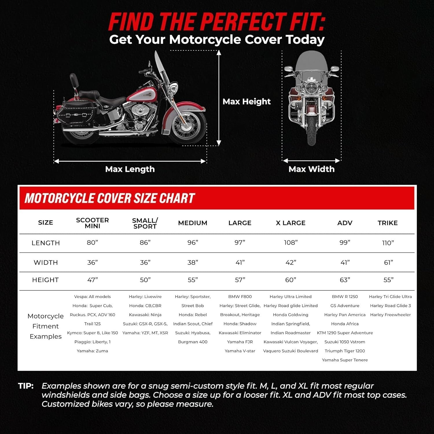 12-Layer Motorcycle Cover Waterproof - Ideal for Outdoor Protection & Security