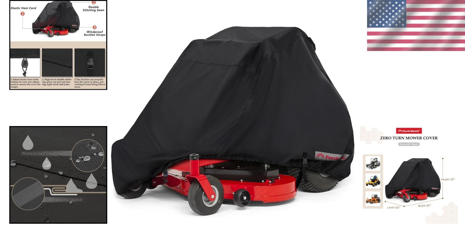 Universal Waterproof Lawn Tractor Cover for Zero Turn Mowers - Snug Fit Design