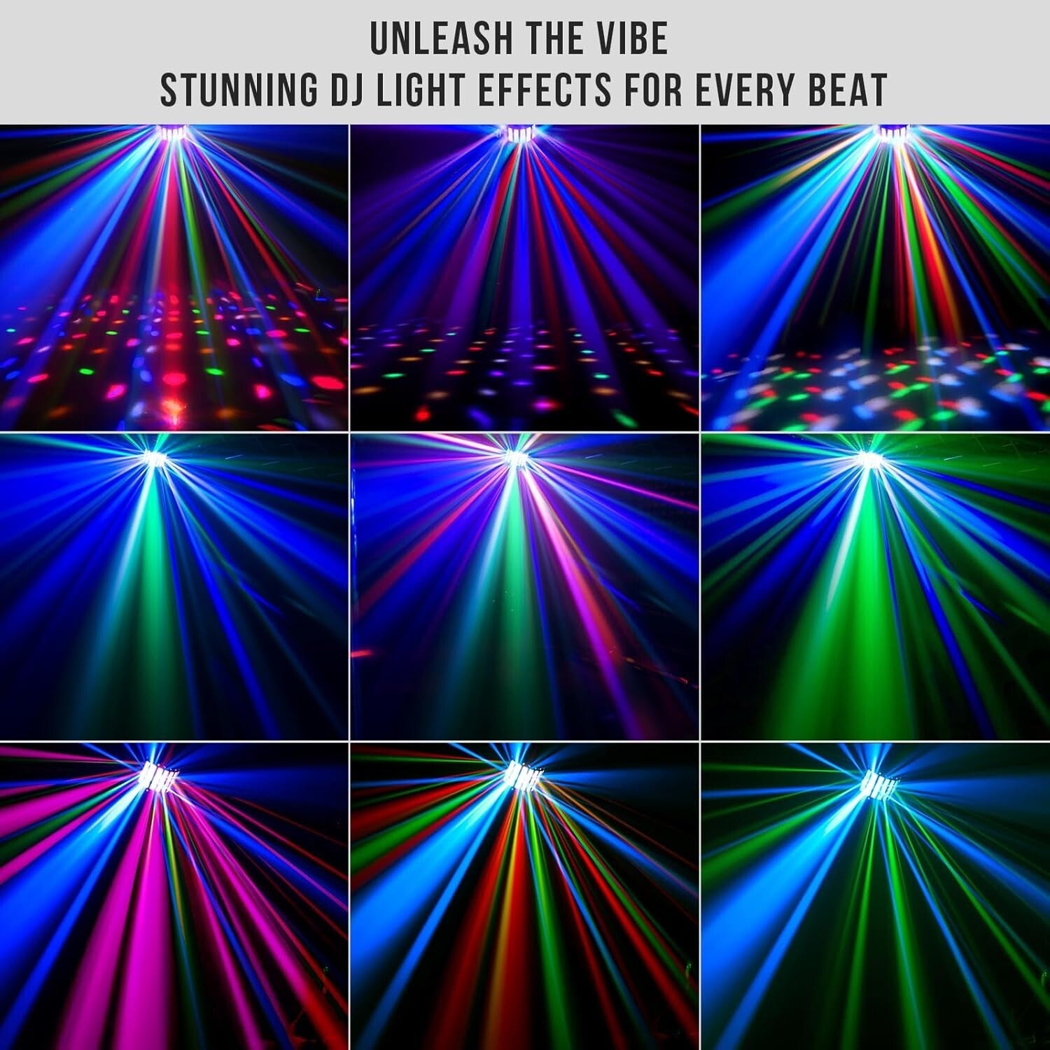 Durable 27W Sound Activated DJ Light - Remote-Controlled for Parties & Weddings