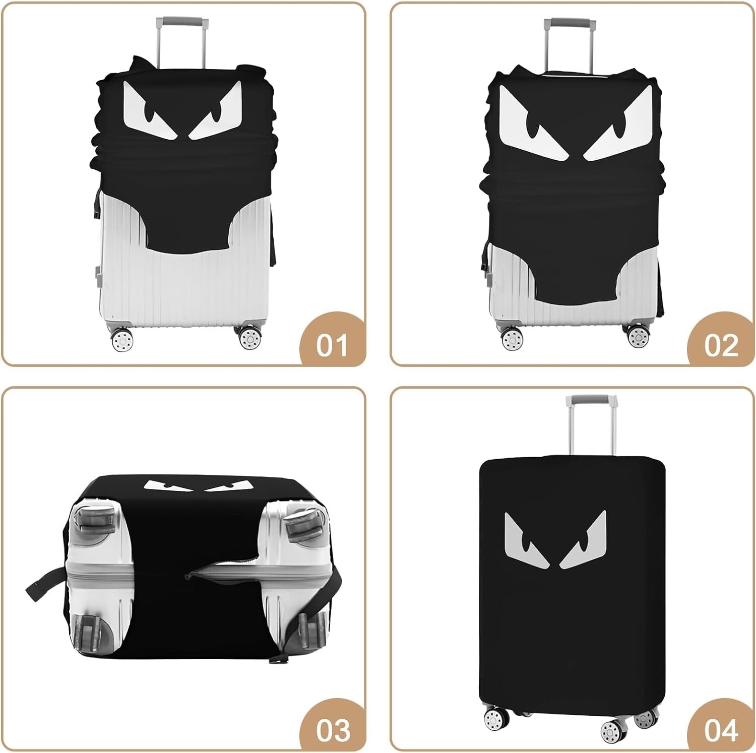 Luggage Cover Set of 3 - Washable Scratch-Resistant Protector for Suitcases