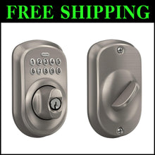 Load image into Gallery viewer, Plymouth Keyless Deadbolt - Illuminated Keypad Entry Lock in Sleek Satin Nickel