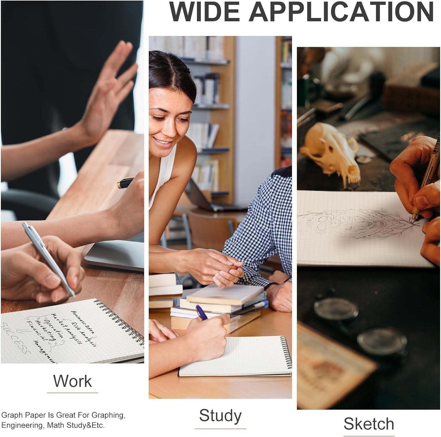 Durable Top Wirebound A5 Graph Notebooks – 140 Pages for Creative Essentials