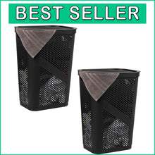Load image into Gallery viewer, Versatile 60L Laundry &amp; Storage Baskets - Slim Black Hampers for Modern Homes
