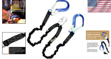 Load image into Gallery viewer, Durable Double Leg Safety Lanyard with Shock Absorption - 8500 lbs Load Capacity