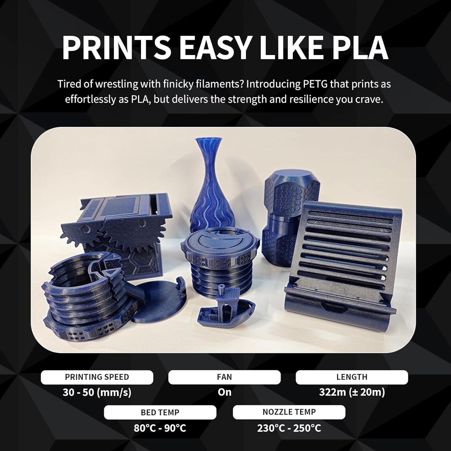 1.75mm 6kg PETG Filament Pack - Extensive Color Selection for All 3D Printers