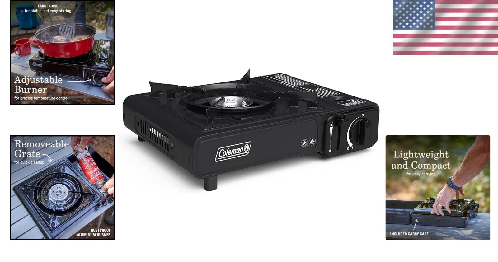 Efficient 1-Burner Butane Stove with Carry Case - Perfect for Camping & Picnics
