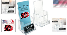 Load image into Gallery viewer, Stylish 50-Pack Trifold Brochure Stand with Horizontal Card Holder - Fast Access