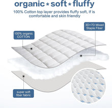 Load image into Gallery viewer, King Size Quilted Cotton Mattress Pad - Soft, Cooling &amp; Breathable Protection