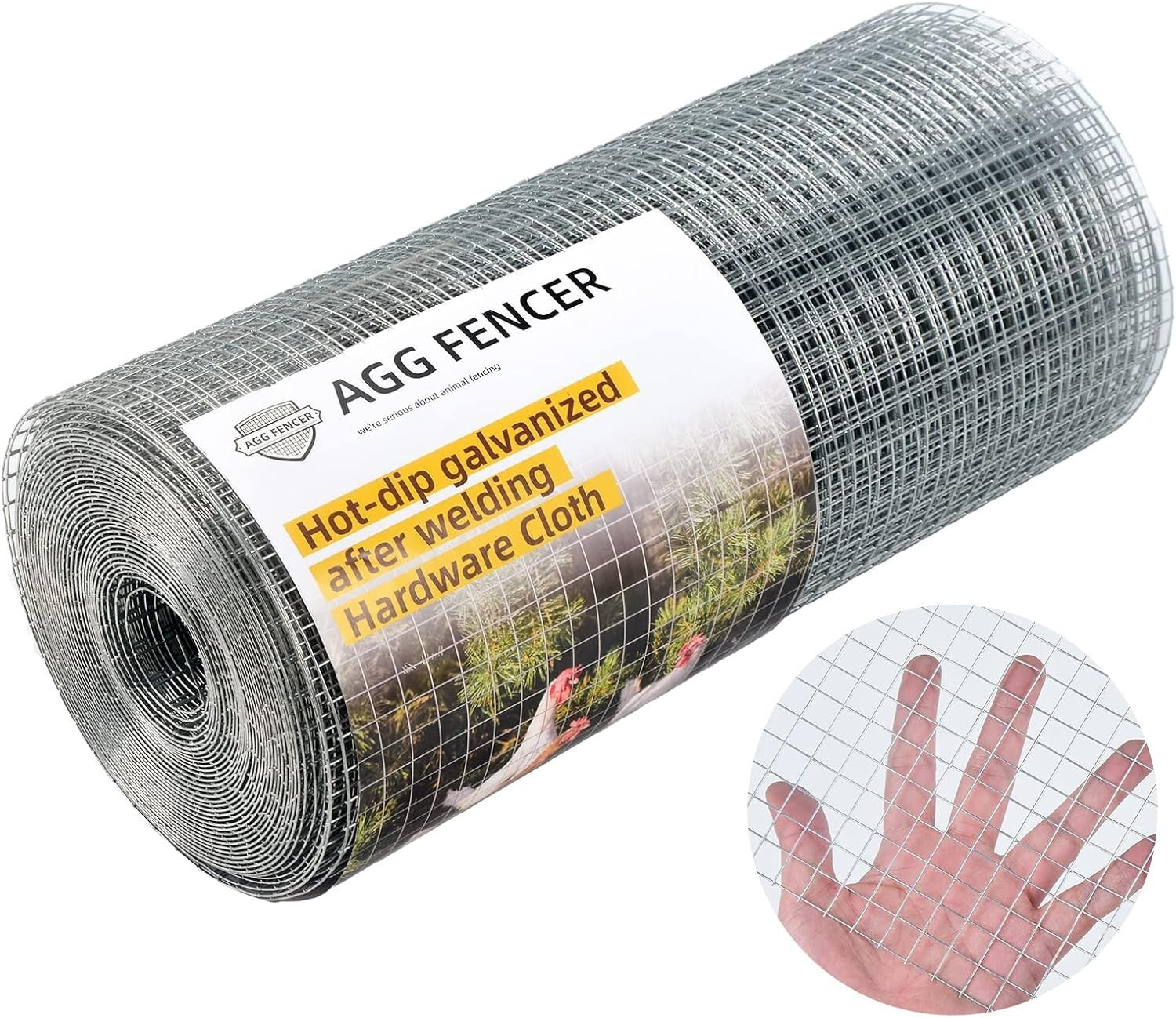 16in x 50ft Galvanized Hardware Cloth - Durable 1/2 Inch Chicken Wire Fencing