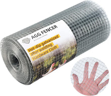 Load image into Gallery viewer, 16in x 50ft Galvanized Hardware Cloth - Durable 1/2 Inch Chicken Wire Fencing