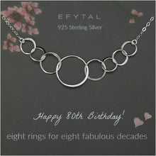 Load image into Gallery viewer, Beautiful 80th Birthday Gifts for Women - Sterling Silver Necklace with Gift Box