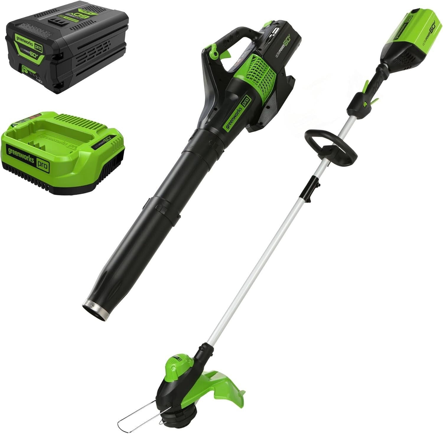Eco-Friendly 60V Trimmer & 540 CFM Leaf Blower Combo Kit - Lightweight Design
