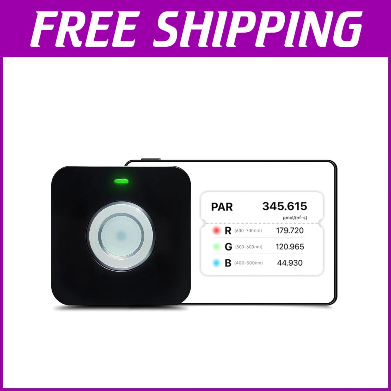 Battery-Powered Quantum PAR Meter - Optimize Plant Growth with Red & Blue PPFD