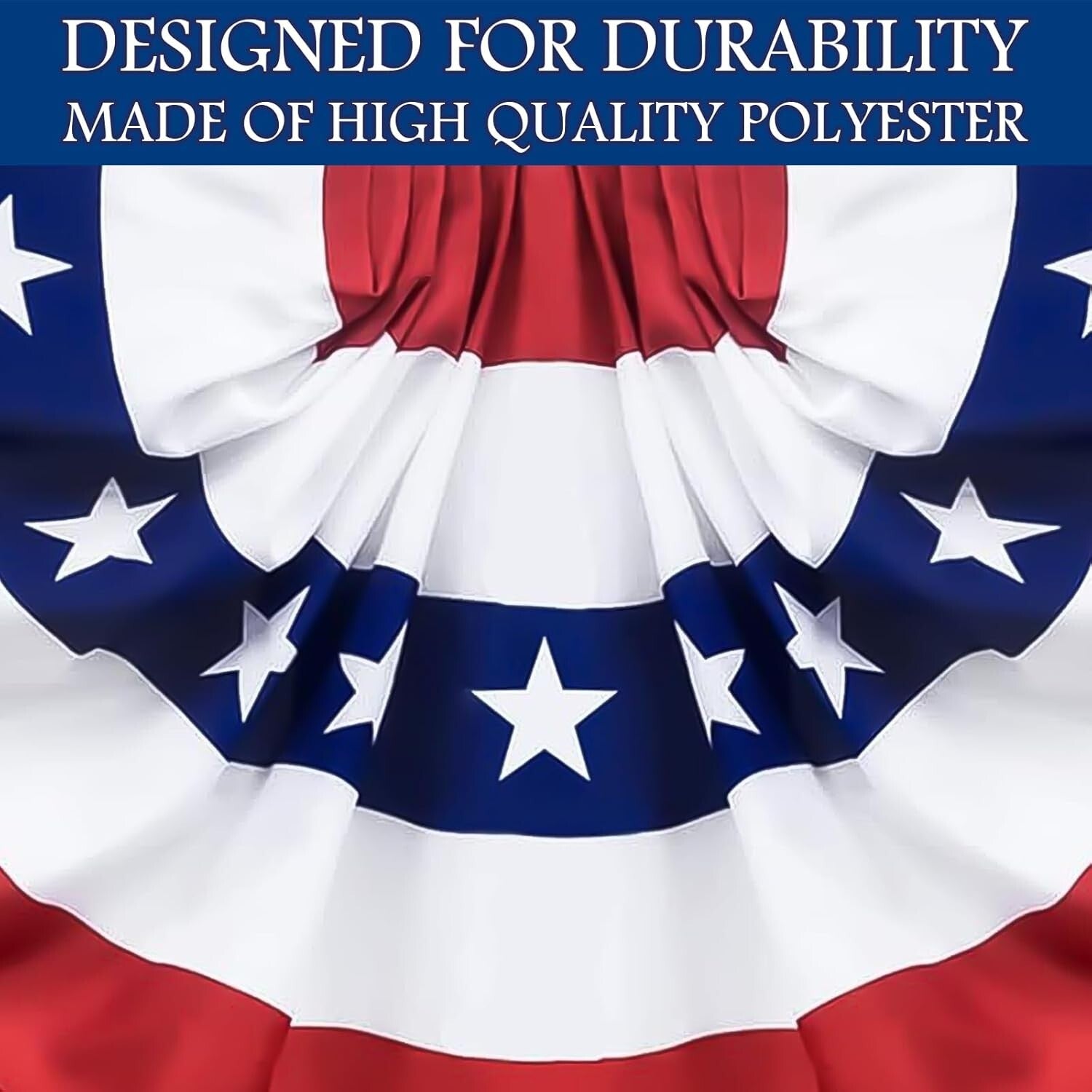 Vivid Fan Flag Decoration - 3x6 Feet Bunting for Memorial Day and 4th of July