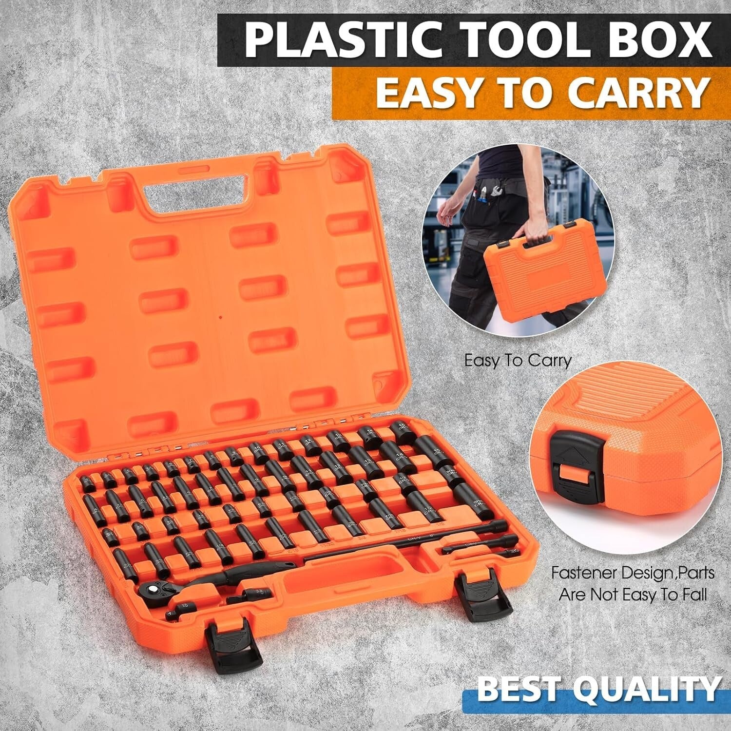 Efficient 1/4-Inch Drive 56-Piece Impact Socket Set - Superior Durability