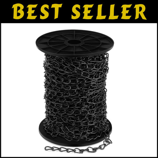 300ft Durable Galvanized Steel Jack Chain in Elegant Black for Versatile Hanging