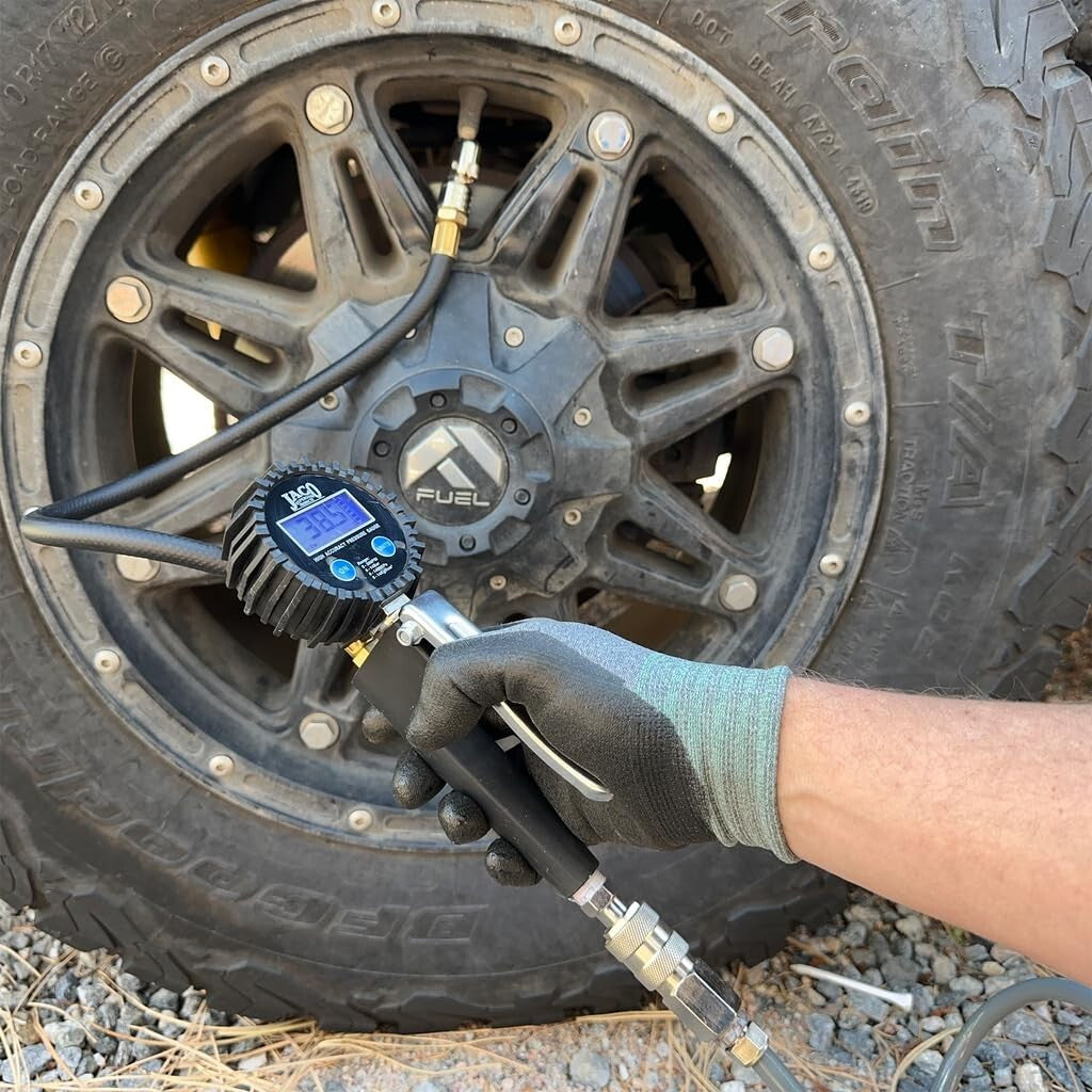 Portable JACO FlowPro 2.0 Tire Inflator with 360° Swivel Gauge - 200 PSI Power