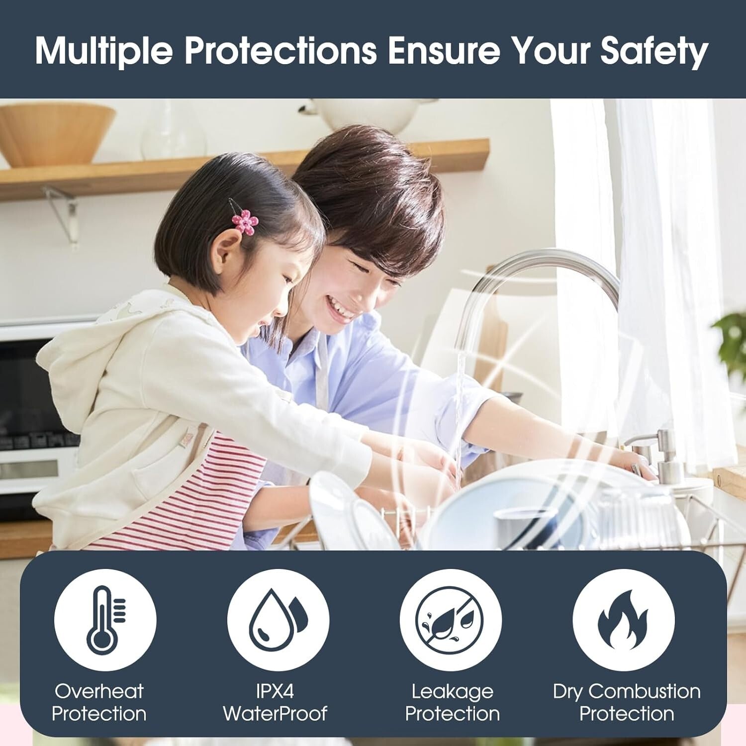 2.7 Gallon Stainless Steel Electric Water Heater with Adjustable Thermostat