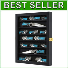 Load image into Gallery viewer, Premium Knife Display Cabinet, UV-Resistant &amp; Secure Locking Design, Black