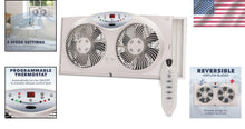 Load image into Gallery viewer, Light Grey Bionaire Window Fan with 3 Speeds and Remote Control - Cool Comfort