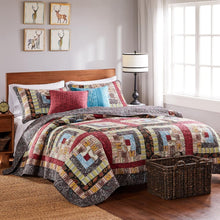 Load image into Gallery viewer, Rustic 3-Piece King Quilt Set with 100% Cotton Patchwork Design - Cozy &amp; Stylish