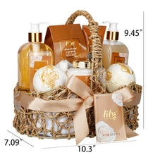 Load image into Gallery viewer, Complete Spa Gift Basket: 10-Piece Honey Almond &amp; Gardenia Bath Collection