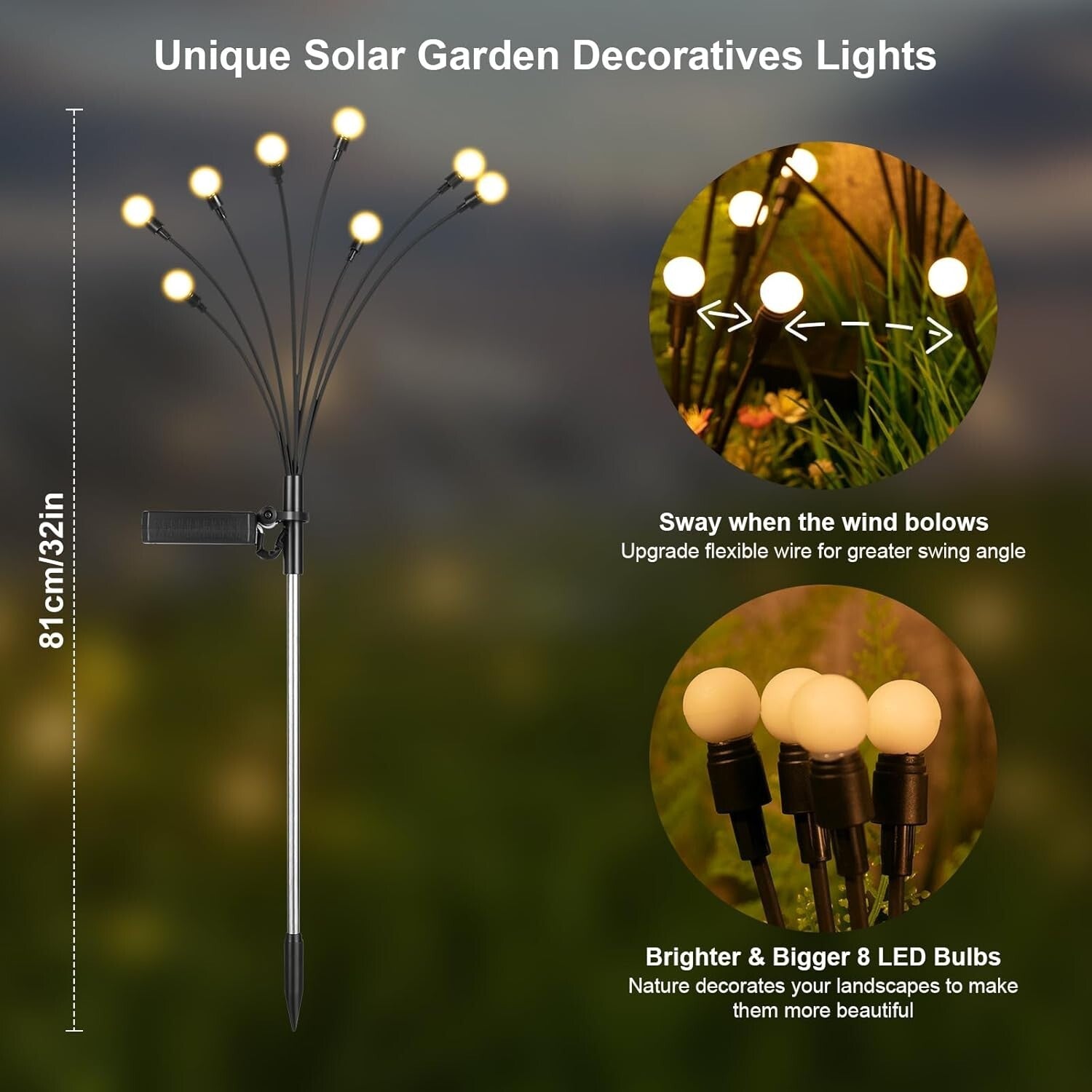 Waterproof Solar Firefly Lights – 12-Pack LED Garden Decor for All Occasions