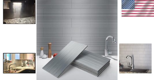 100-Piece Self-Adhesive Stainless Steel Backsplash Tiles - Peel & Stick Elegance